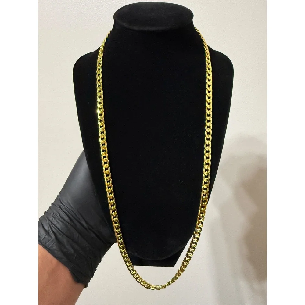 cuban chain necklace 18k gold filled 26 inch 6mm